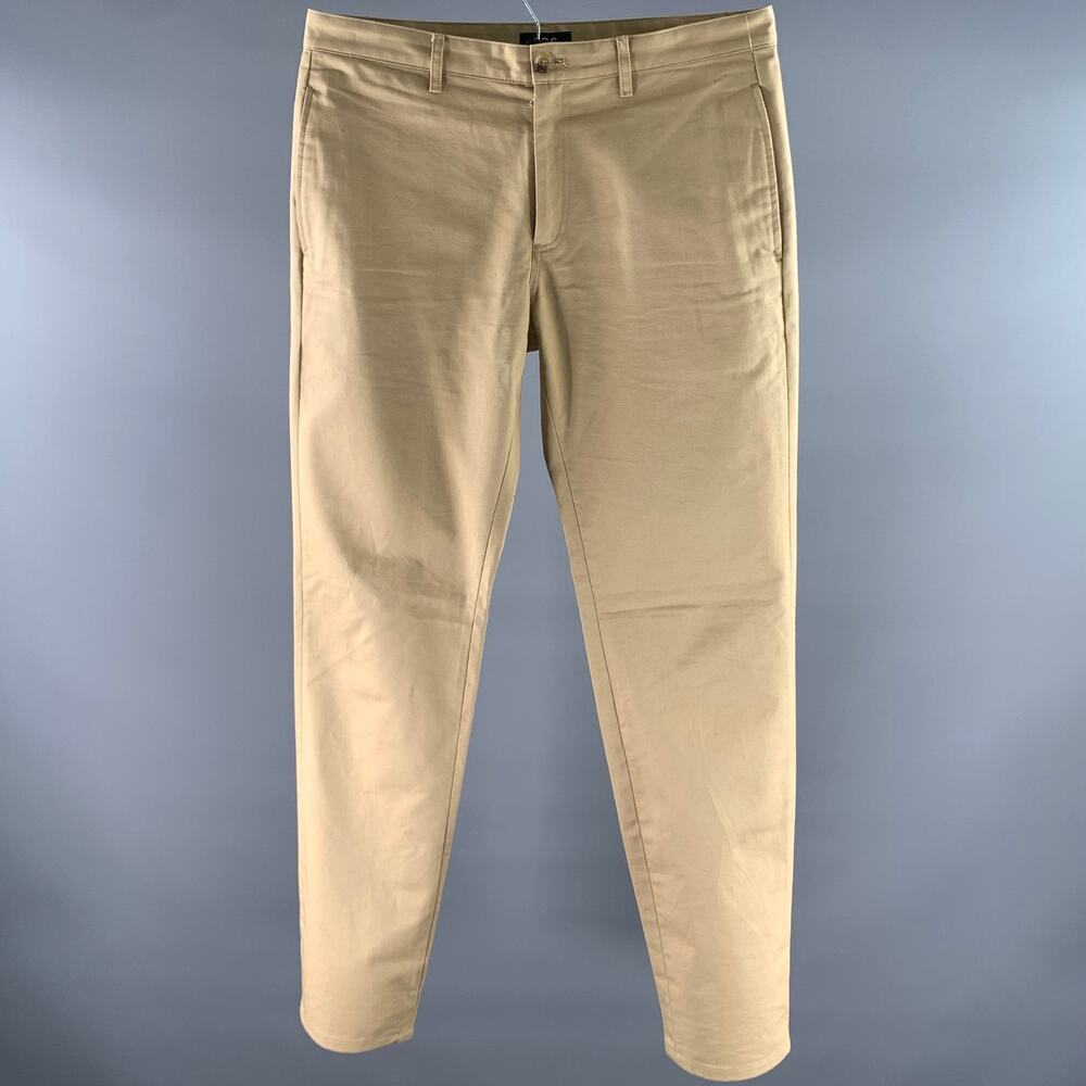 APC Size 34 Khaki Cotton Straight Chino Pants